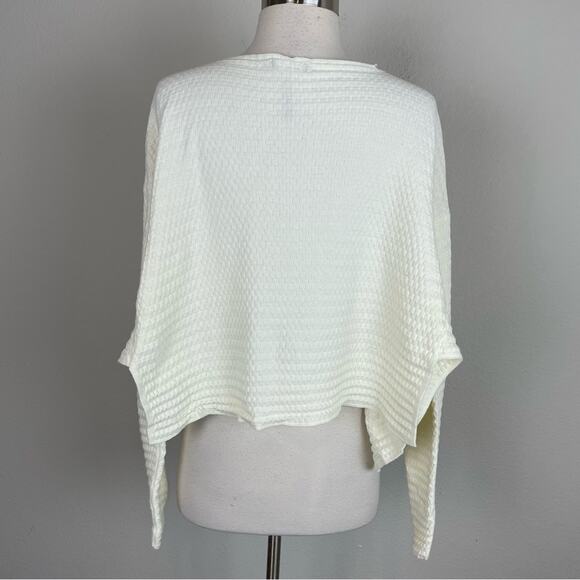 Sarah Pacini Off White Wool Blend Drape  Sweater  One Size - Picture 7 of 8